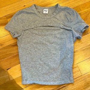 Aritzia Tna cut out heather grey top
